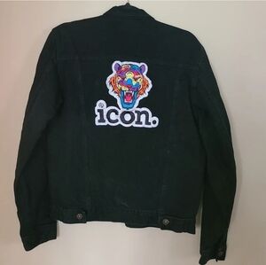 Icon patch denim  mens jacket black  sz.M